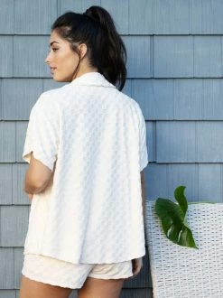 Terry Check Shorts -Pippa Shop 000196 IP1847 CREAM 02