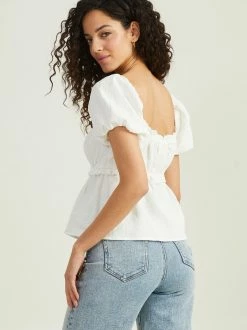Juliana Ruffle Trim Top -Pippa Shop 000196 IT2357 WHITE 02