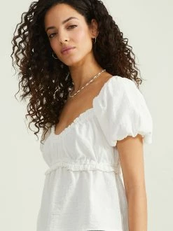 Juliana Ruffle Trim Top -Pippa Shop 000196 IT2357 WHITE 03