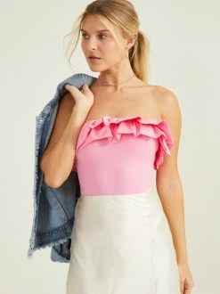 Sunny Poplin Ruffle Bodysuit