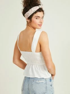 Karrie Poplin Top -Pippa Shop 000196 NT2106 WHITE 02
