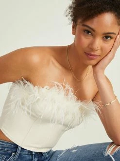 Celeste Feather Trim Corset Top