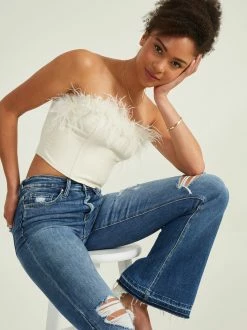 Celeste Feather Trim Corset Top -Pippa Shop 000196 ST8519 IVORY 03