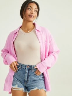 Hannah Bubble Gauze Button Down