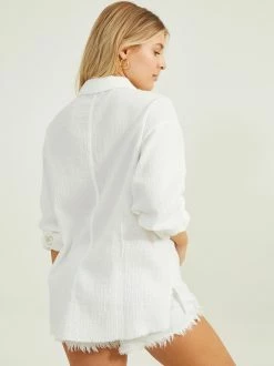 Hannah Bubble Gauze Button Down -Pippa Shop 000223 NT10291 WHITE 04