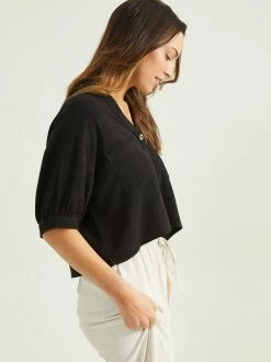 Alyssa Button Down Top -Pippa Shop 000787 DZ22C826 BLACK 02