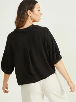 Alyssa Button Down Top -Pippa Shop 000787 DZ22C826 BLACK 03