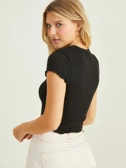 Becca Smocked Top -Pippa Shop 000866 BE21478 23 BLACK 02