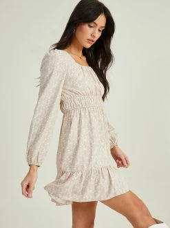 Fallon Floral Dress 6 Fallon Floral Dress -Pippa Shop 000866 BE54444 LS7 TAUPE 02