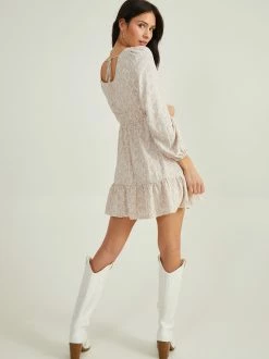 Fallon Floral Dress 7 Fallon Floral Dress -Pippa Shop 000866 BE54444 LS7 TAUPE 03