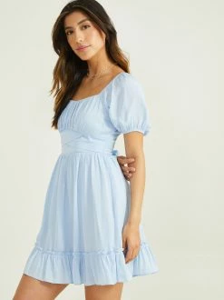 Madison Puff Sleeve Dress -Pippa Shop 000866 BE55264 ISS LIGHT BLUE 02