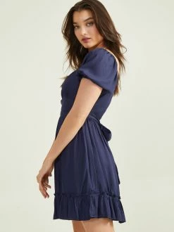 Madison Puff Sleeve Dress -Pippa Shop 000866 BE55264 ISS NAVY 02