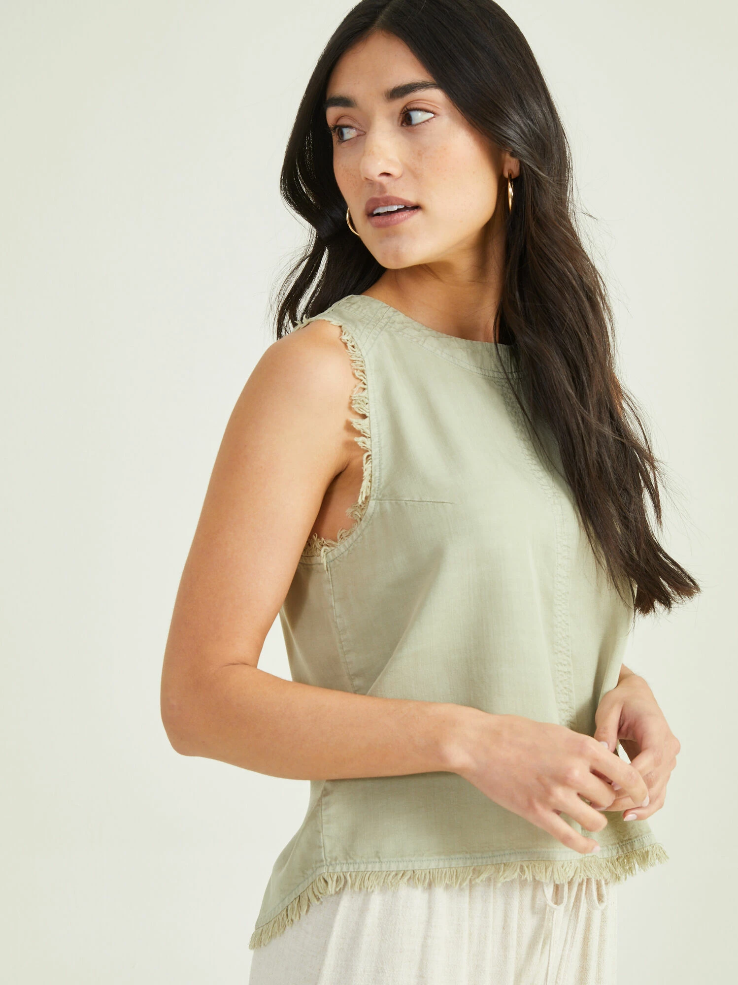 Sarah Fray Hem Tank 3 Sarah Fray Hem Tank - Image 3