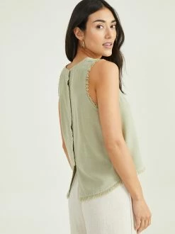 Sarah Fray Hem Tank 7 Sarah Fray Hem Tank -Pippa Shop 000921 T2037TSLAS DESERT SAGE 03