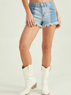 Teagan Two Tone Denim Shorts 6 Teagan Two Tone Denim Shorts -Pippa Shop 000940 23865AS S23 LIGHT WASH 02