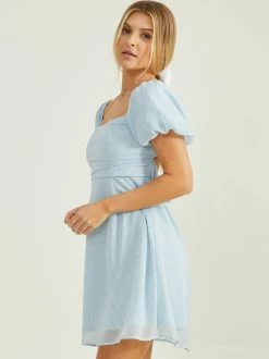 Polly Puff Sleeve Dress 6 Polly Puff Sleeve Dress -Pippa Shop 001062 CDE3362 FZD LIGHT BLUE 02