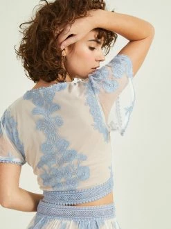 Maude Floral Top -Pippa Shop 001125 ARISSNY T CHAMBRAY BLUE 02