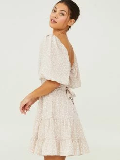 Danielyn Floral Dress -Pippa Shop 001125 DANIELYN JJ17 TAN IVORY 02