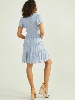 Emery Floral Smocked Dress -Pippa Shop 001125 KHALESSA B70 LIGHT BLUE 03