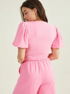 Gemma Tie Front Top -Pippa Shop 001125 KORLY Z294 HOT PINK 03