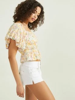 Cass Off Shoulder Top -Pippa Shop 001125 PAULENE T12 YELLOW MULTI 02