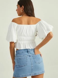 Stella Bubble Sleeve Top -Pippa Shop 001125 PAULENE T14 WHITE 03
