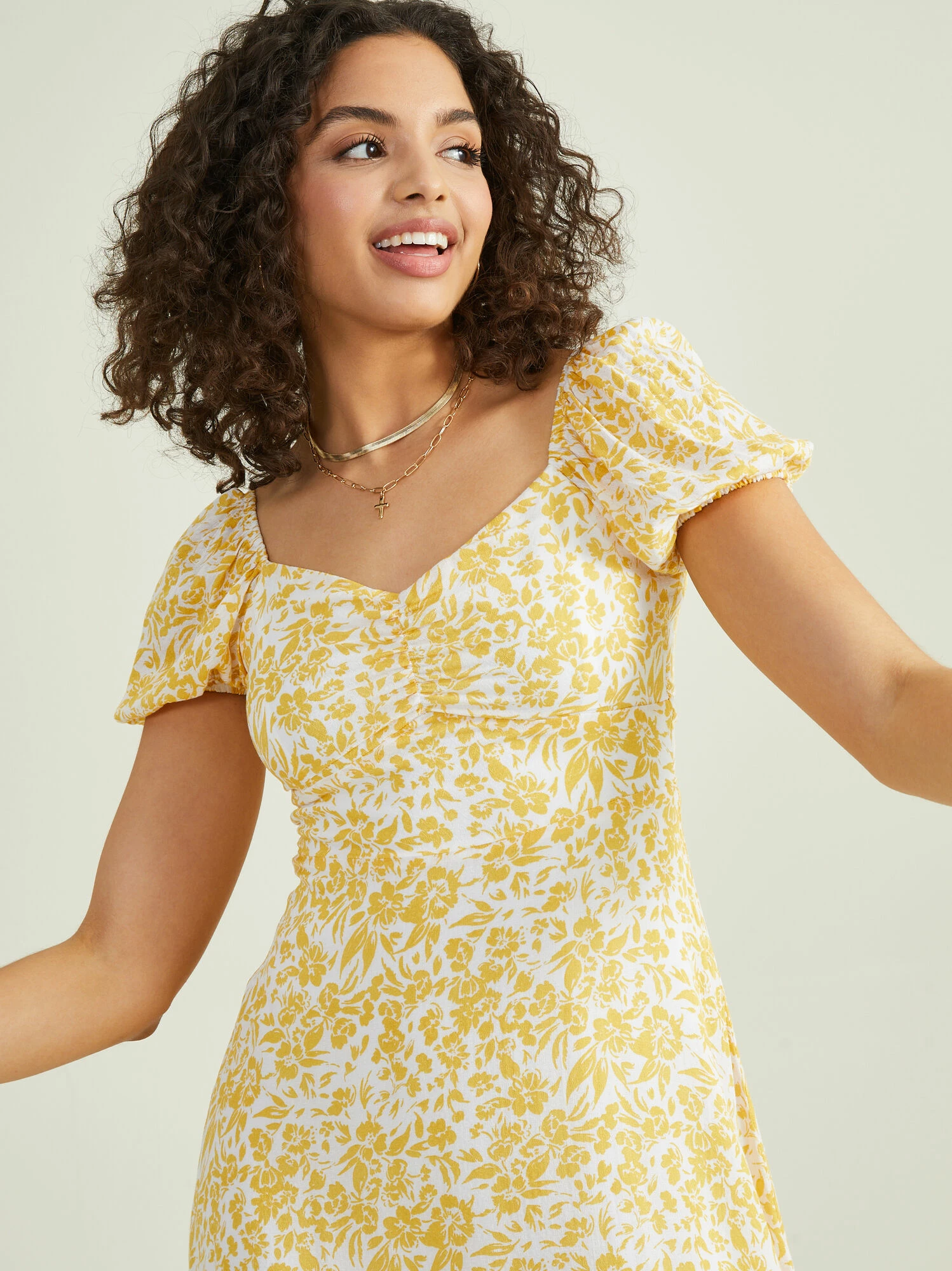 Jordyn Puff Sleeve Floral Dress 2 Jordyn Puff Sleeve Floral Dress - Image 2