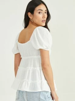 Amelia Waffle Top -Pippa Shop 001163 KT45000 02A IVORY 02