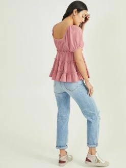 Amelia Waffle Top -Pippa Shop 001163 KT45000 02A MAUVEGLOW 03