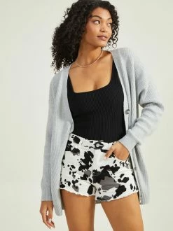 Ella Cow Print Shorts -Pippa Shop 001163 P28149 03A S23 CREAM BLACK 02