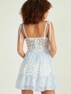 Calbi Floral Dress -Pippa Shop 001173 26CQ32NGXP IVORY BLUE 02