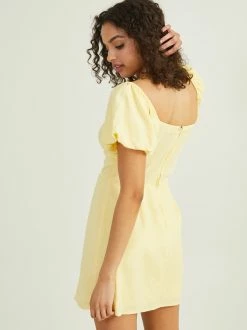 Celia Puff Sleeve Dress 6 Celia Puff Sleeve Dress -Pippa Shop 001173 26CU9478RP YELLOW 02
