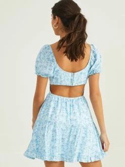 Leilani Puff Sleeve Floral Dress -Pippa Shop 001173 26DA53QMLP MINT 03