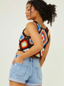 Crochet Cropped Tank -Pippa Shop 001753 W8696 23 BLACK 02