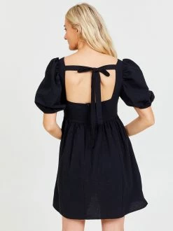 Gracie Puff Sleeve Mini Dress 5 Gracie Puff Sleeve Mini Dress -Pippa Shop 001761 ISS1008D BLACK 03