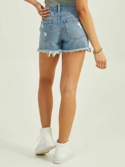 Campbell Distressed Denim Shorts -Pippa Shop 001841 SP S7391ML S23 MEDIUM LIGHT WASH 02