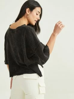 Claire Thermal Ruffle Top 7 Claire Thermal Ruffle Top -Pippa Shop 001885 HA48751 BLACK OYSTER 03