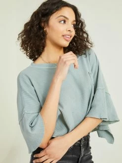 Claire Thermal Ruffle Top -Pippa Shop 001885 HA48751 HEDGE GREEN 02