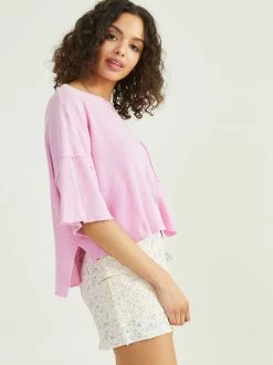 Claire Thermal Ruffle Top -Pippa Shop 001885 HA48751 PINK 02