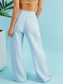 Bubble Gauze Beach Pants -Pippa Shop 001885 HA58139 LT BLUE 02