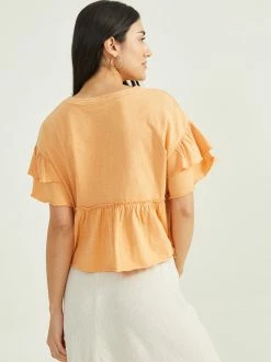 Nora Ruffle Baby Doll Top -Pippa Shop 001890 A1916K117JI TAN 03