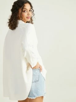 Emma Oversized Linen Top -Pippa Shop 001890 B1128W070JI IVORY 03