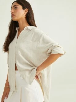 Emma Oversized Linen Top -Pippa Shop 001890 B1243W070JI OATMEAL 02