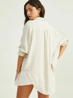Emma Oversized Linen Top -Pippa Shop 001890 B1243W070JI OATMEAL 03