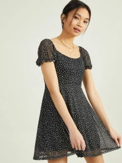 Tamitha Spotted Dress -Pippa Shop 001890 E0319M539JD BLACK IVORY 02