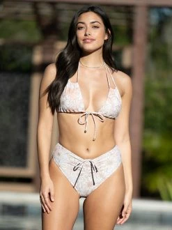 Retro Floral Tie Swim Top