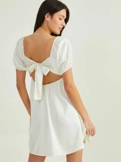 Nora Satin Dress -Pippa Shop 001926 DDDW123 ALM IVORY 03