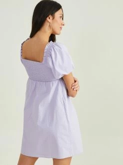 Lillian Puff Sleeve Dress -Pippa Shop 001926 DDSW5307AIMK 23 LILAC 03