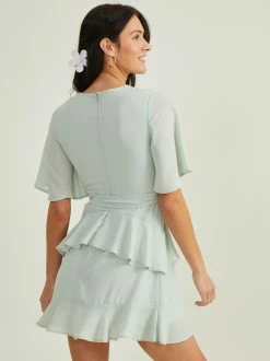Winnie Ruffle Dress -Pippa Shop 001926 DYDW1690IMK 23 SAGE 03