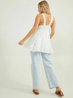 Elle Lace Trim Dress -Pippa Shop 001926 DYDW3357IMK B WHITE 03